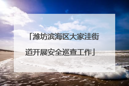 潍坊滨海区大家洼街道开展安全巡查工作