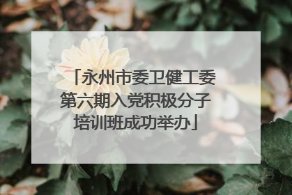 永州市委卫健工委第六期入党积极分子培训班成功举办