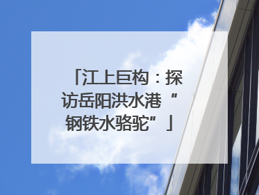 江上巨构：探访岳阳洪水港“钢铁水骆驼”