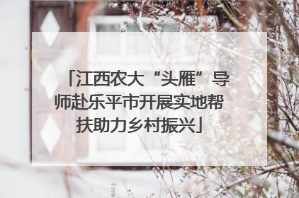 江西农大“头雁”导师赴乐平市开展实地帮扶助力乡村振兴
