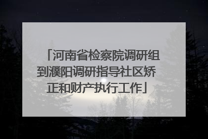 河南省检察院调研组到濮阳调研指导社区矫正和财产执行工作