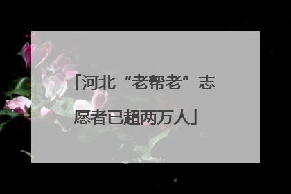 河北“老帮老”志愿者已超两万人