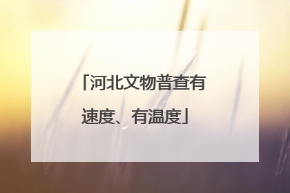 河北文物普查有速度、有温度
