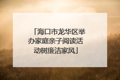 海口市龙华区举办家庭亲子阅读活动树廉洁家风