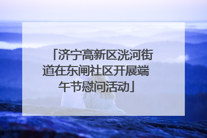 济宁高新区洸河街道在东闸社区开展端午节慰问活动