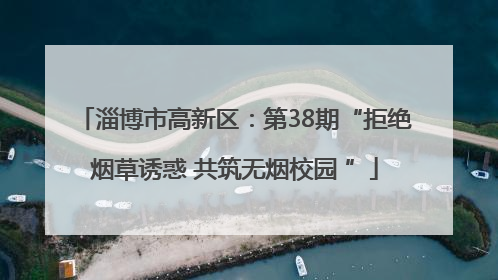 淄博市高新区：第38期“拒绝烟草诱惑 共筑无烟校园 ”