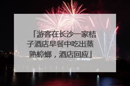 游客在长沙一家桔子酒店早餐中吃出蒸熟蟑螂，酒店回应