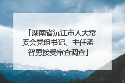 湖南省沅江市人大常委会党组书记、主任孟智勇接受审查调查