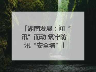 湖南发展：闻“汛”而动 筑牢防汛“安全墙”