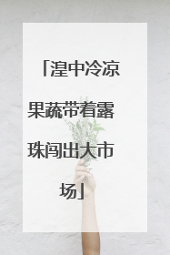湟中冷凉果蔬带着露珠闯出大市场