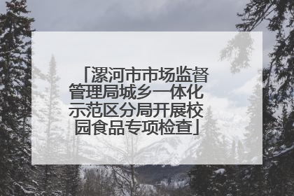 漯河市市场监督管理局城乡一体化示范区分局开展校园食品专项检查