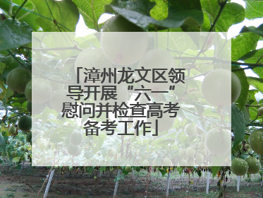 漳州龙文区领导开展“六一”慰问并检查高考备考工作