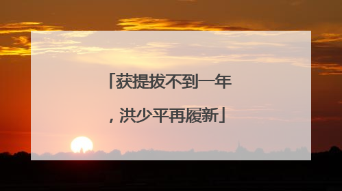 获提拔不到一年，洪少平再履新