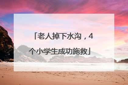 老人掉下水沟，4个小学生成功施救