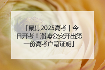 聚焦2025高考｜今日开考！淄博公安开出第一份高考户籍证明