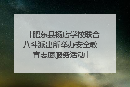 肥东县杨店学校联合八斗派出所举办安全教育志愿服务活动