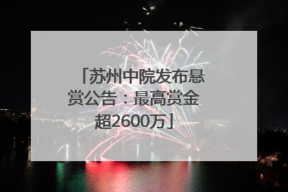 苏州中院发布悬赏公告：最高赏金超2600万