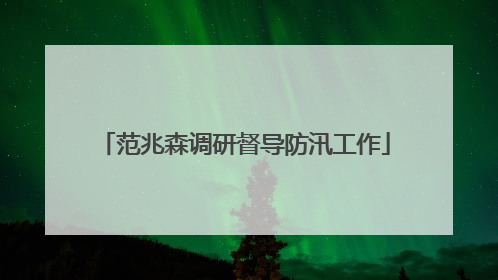 范兆森调研督导防汛工作