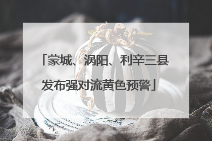 蒙城、涡阳、利辛三县发布强对流黄色预警