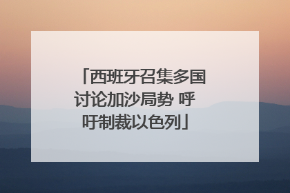西班牙召集多国讨论加沙局势 呼吁制裁以色列