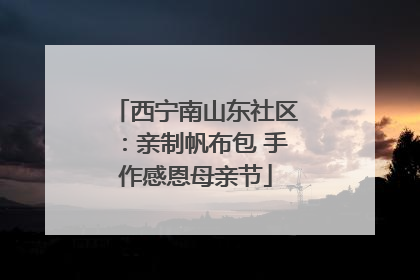 西宁南山东社区：亲制帆布包 手作感恩母亲节