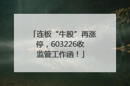 连板“牛股”再涨停，603226收监管工作函！