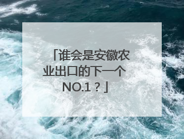 谁会是安徽农业出口的下一个NO.1？