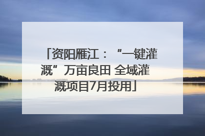 资阳雁江：“一键灌溉”万亩良田 全域灌溉项目7月投用