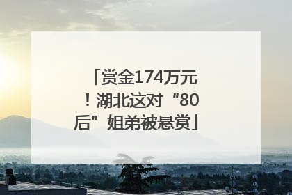 赏金174万元！湖北这对“80后”姐弟被悬赏