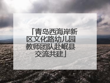 青岛西海岸新区文化路幼儿园教师团队赴岷县交流共建