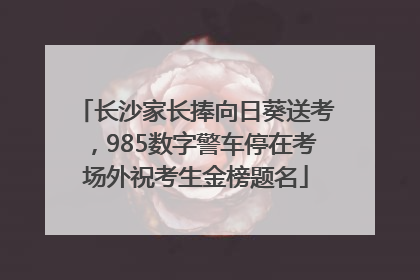 长沙家长捧向日葵送考，985数字警车停在考场外祝考生金榜题名