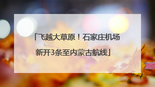 飞越大草原！石家庄机场新开3条至内蒙古航线