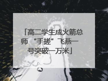高二学生成火箭总师 “手搓”飞燕一号突破一万米