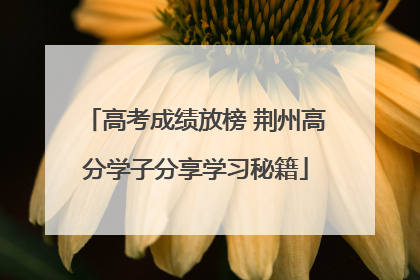 高考成绩放榜 荆州高分学子分享学习秘籍