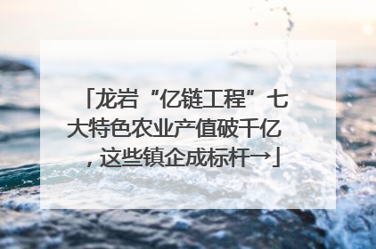 龙岩“亿链工程”七大特色农业产值破千亿，这些镇企成标杆→