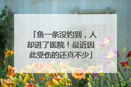 鱼一条没钓到，人却进了医院！最近因此受伤的还真不少
