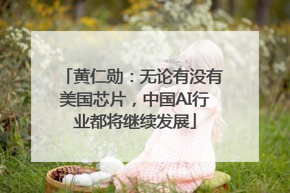 黄仁勋：无论有没有美国芯片，中国AI行业都将继续发展
