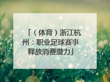 （体育）浙江杭州：职业足球赛事释放消费潜力