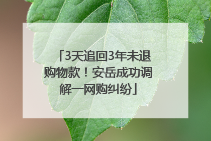 3天追回3年未退购物款！安岳成功调解一网购纠纷