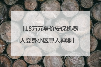18万元身价安保机器人变身小区寻人神器