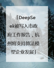 DeepSeek被写入市政府工作报告，杭州将支持算法模型企业发展